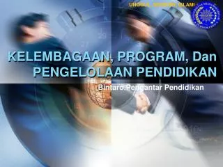 kelembagaan program dan pengelolaan pendidikan