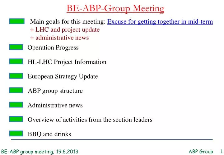 be abp group meeting