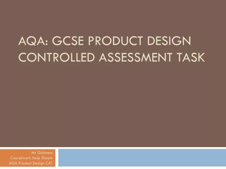 aqa gcse product design controlled assessment task
