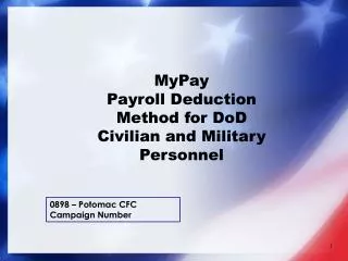MyPay Payroll Deduction Method for DoD Civilian and Military Personnel