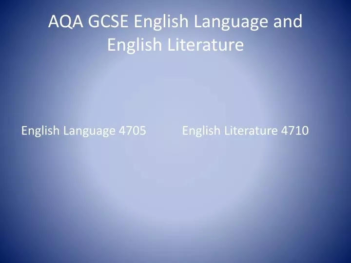 aqa gcse english language and english literature