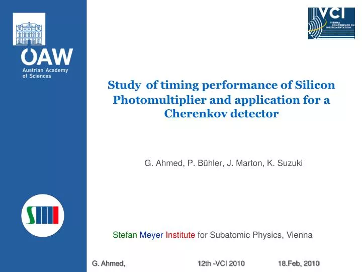 study of timing performance of silicon photomultiplier and application for a cherenkov detector