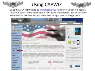 Using CAPWIZ
