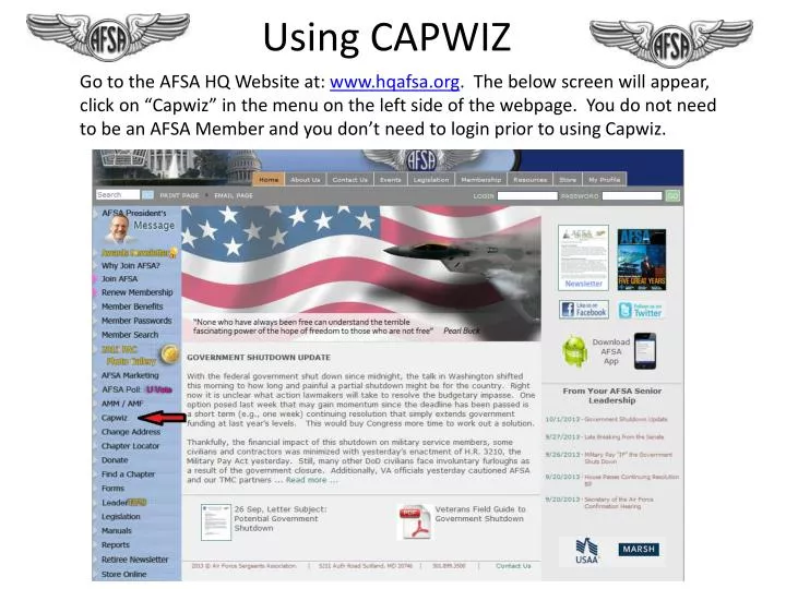 using capwiz
