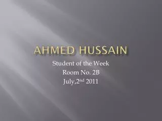 Ahmed Hussain