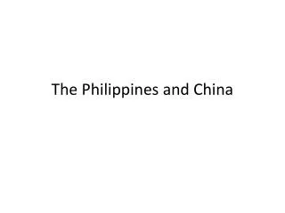 The Philippines and China
