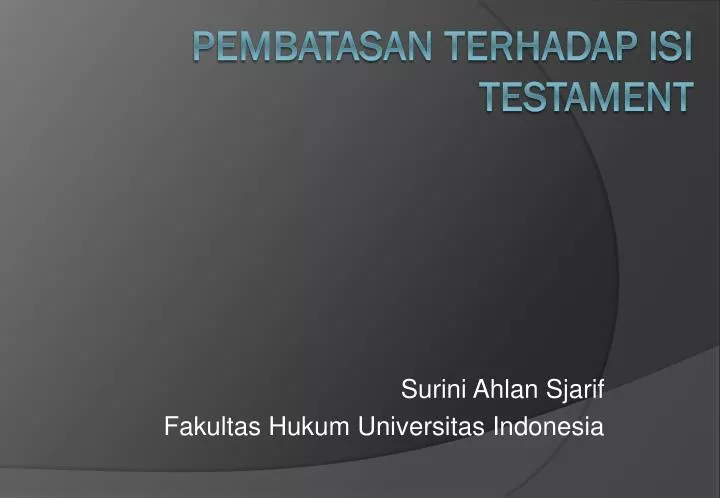 surini ahlan sjarif fakultas hukum universitas indonesia