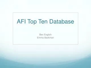 AFI Top Ten Database