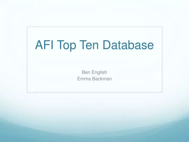 afi top ten database