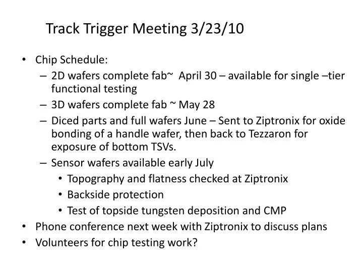 track trigger meeting 3 23 10