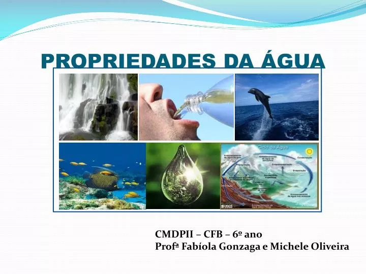 propriedades da gua