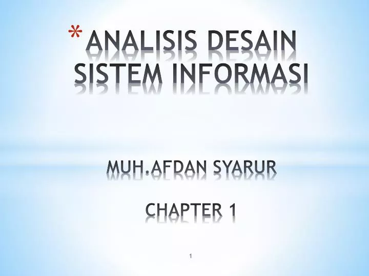 analisis desain sistem informasi muh afdan syarur chapter 1
