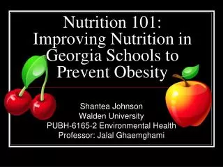 Nutrition 101: Improving Nutrition in Georgia Schools to Prevent Obesity