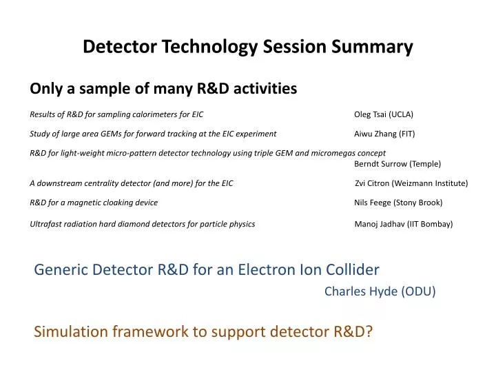 detector technology session summary