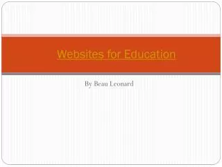 Websites for Education