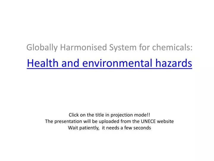globally harmonised system for chemicals health and environmental hazards