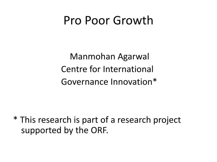 pro poor growth