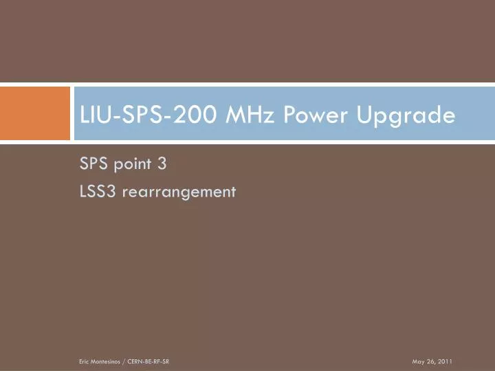 liu sps 200 mhz power upgrade