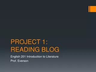 PROJECT 1: READING BLOG