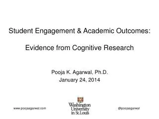 Student Engagement &amp; Academic Outcomes: Evidence from Cognitive Research