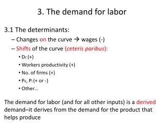3. The demand for labor