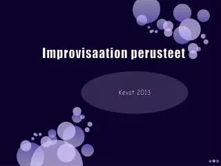 improvisaation perusteet