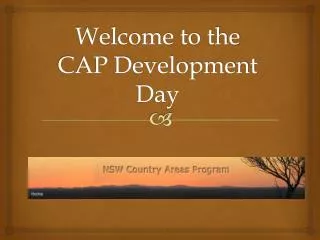 welcome to the cap development day