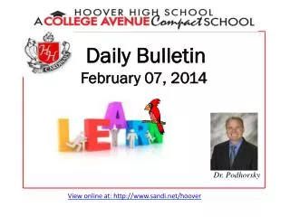 Daily Bulletin	 February 07, 2014