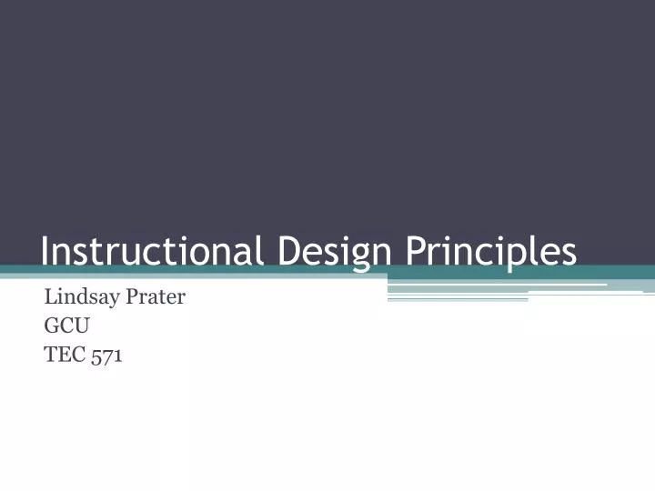 instructional design principles