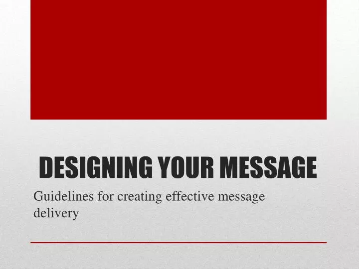 designing your message