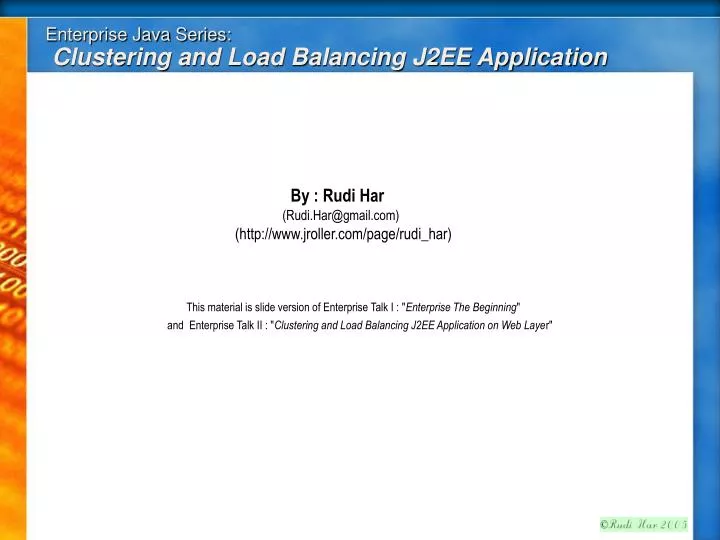 enterprise java series clustering and load balancing j2ee application