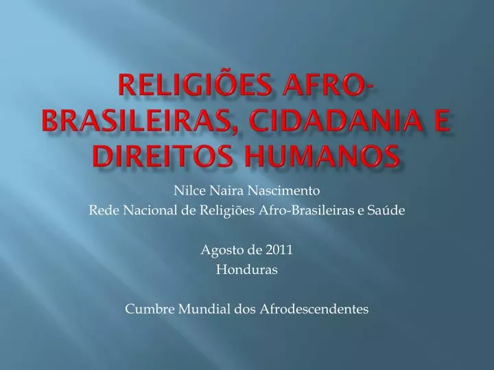 religi es afro brasileiras cidadania e direitos humanos