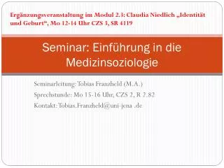 seminar einf hrung in die medizinsoziologie