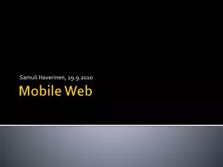 Mobile Web