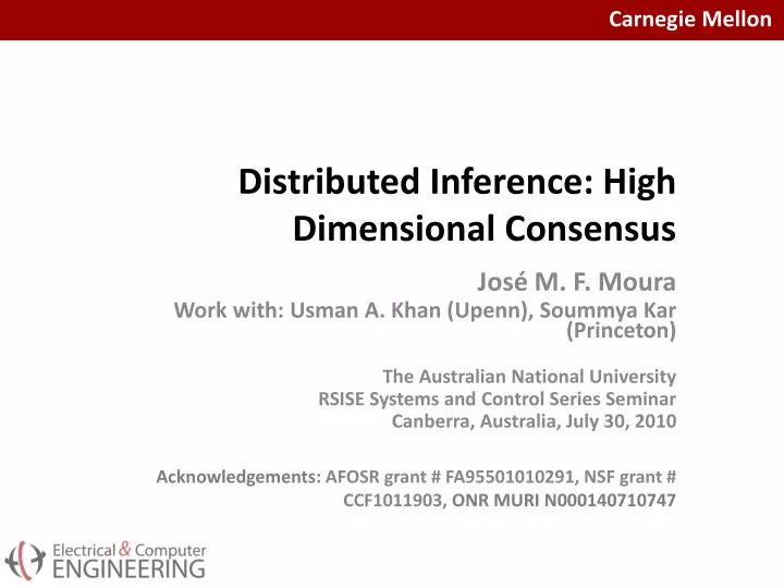distributed inference high dimensional consensus