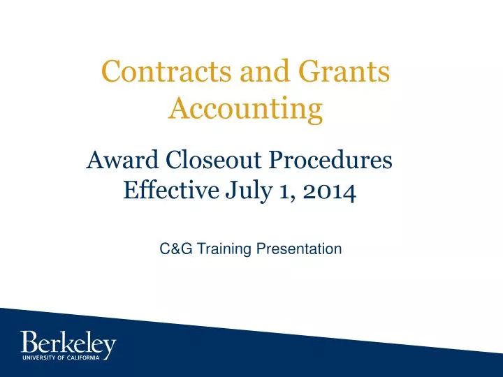 contracts and grants accounting