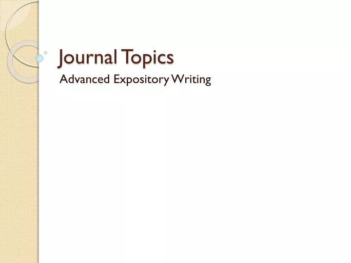 journal topics