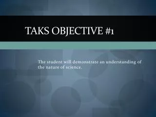 TAKS Objective #1