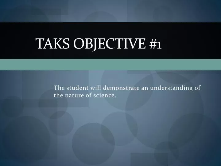 taks objective 1