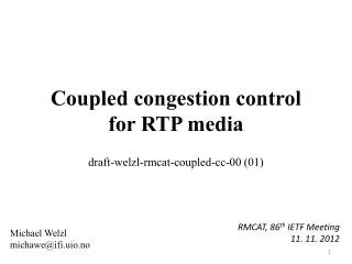 Coupled congestion control for RTP media