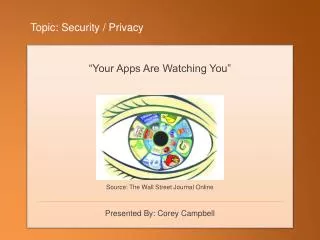 Topic: Security / Privacy