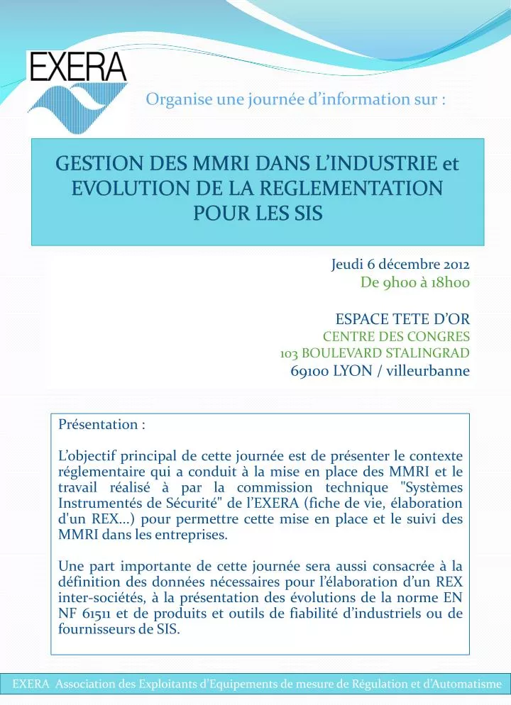 gestion des mmri dans l industrie et evolution de la reglementation pour les sis