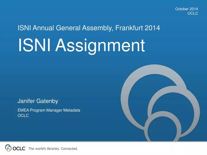 isni annual general assembly frankfurt 2014