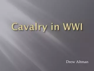 Cavalry in WWI