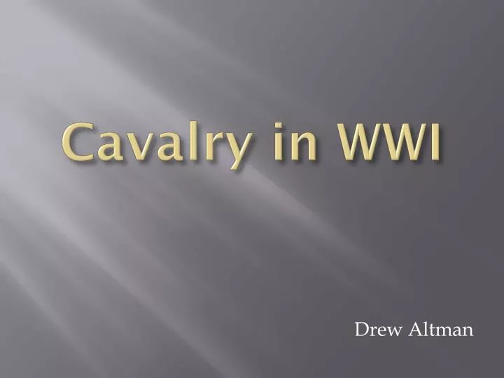 cavalry in wwi