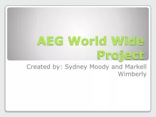 AEG World Wide Project