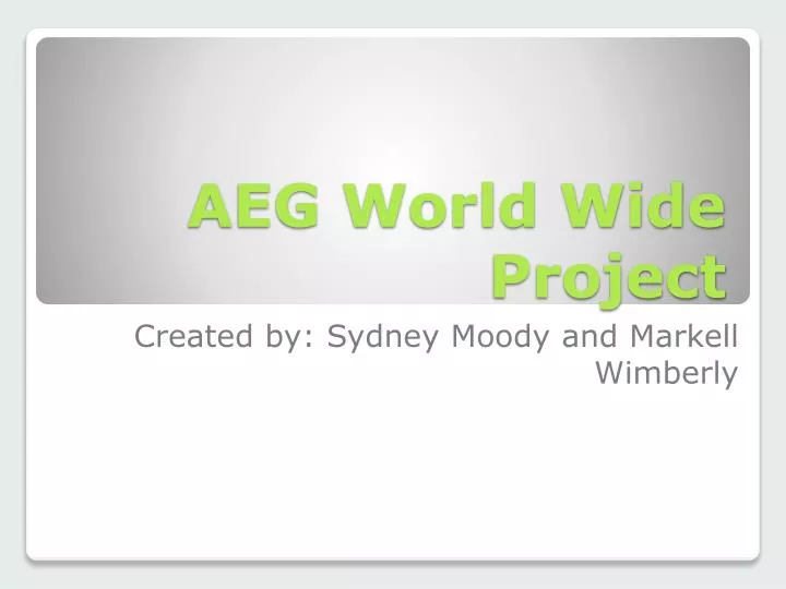 aeg world wide project