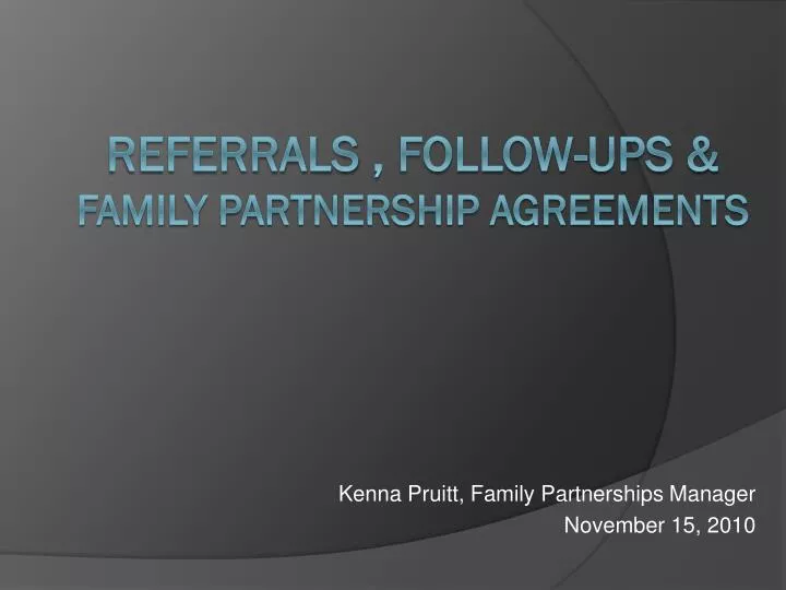 kenna pruitt family partnerships manager november 15 2010