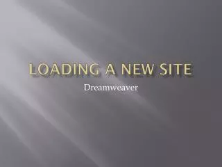 Loading a New Site