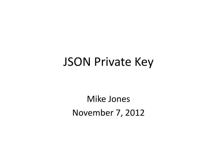 json private key